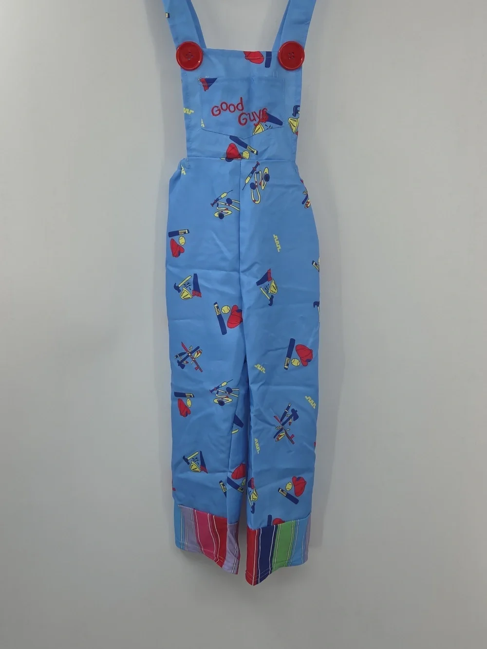 Kids Chucky Blue Striped Overalls Halloween Costume with Mask